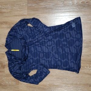 (S) Lolë Cowl Neck Top Striped Sheer Details Casual Comfortable Lightweight Soft